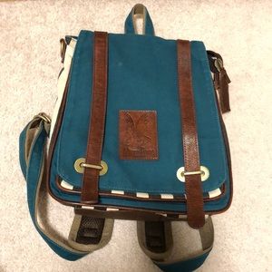 Leather green back pack(adjustable)
